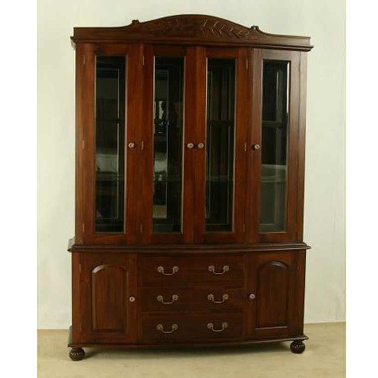 Solid Mahogany Wood Display Cabinet With Glass Doors Turendav
