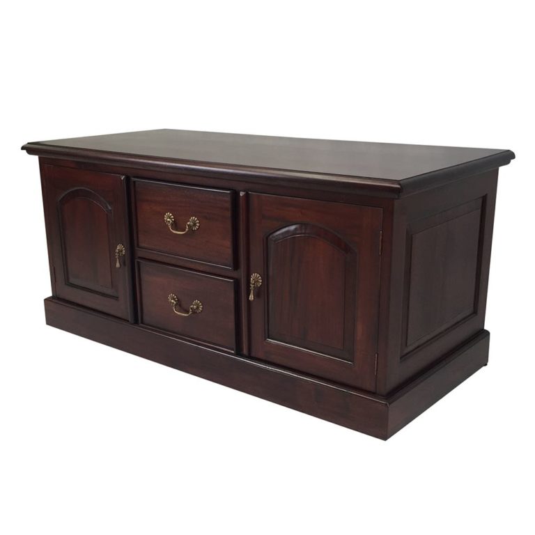 Solid Mahogany TV Stand With 2 Drawers / Cabinet | Turendav Australia ...