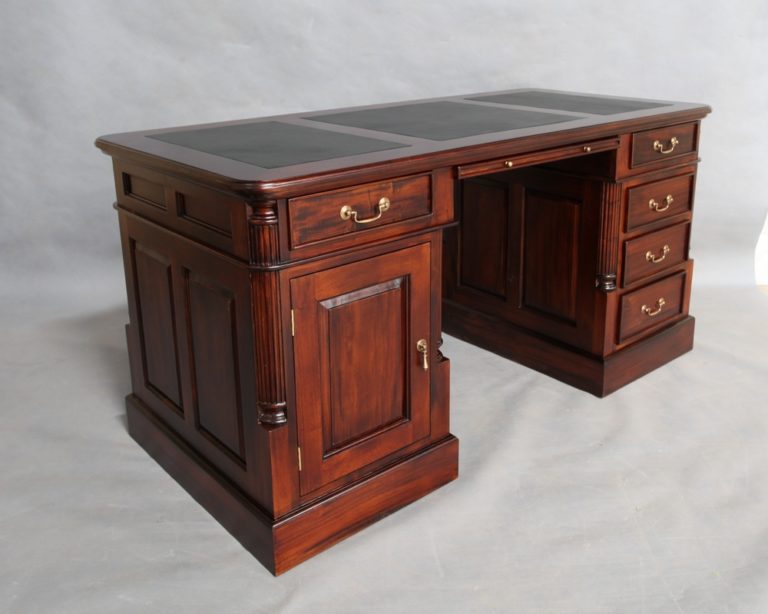 Solid Mahogany Home Office Desk 5 drawers Antique Reproduction Design ...