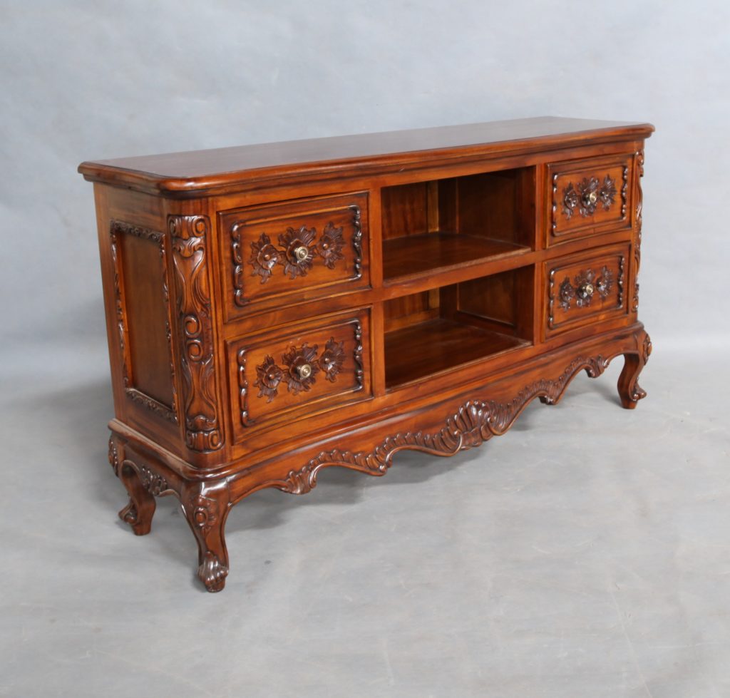 Solid Mahogany Wood Hand Carved Large TV Cabinet | Turendav Australia