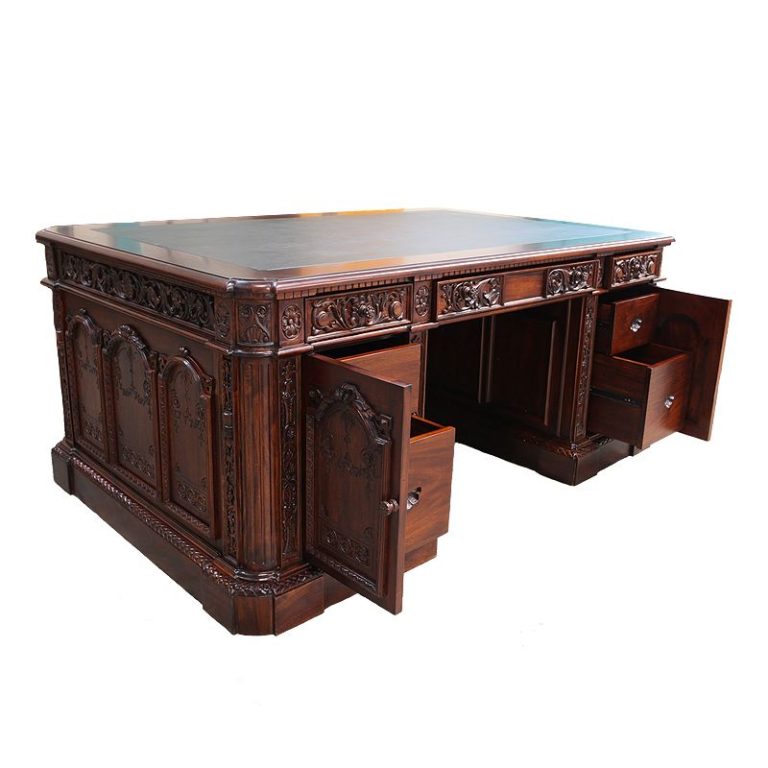 Mahogany Wood Resolute Desk - Hand Carved Office Executive President ...