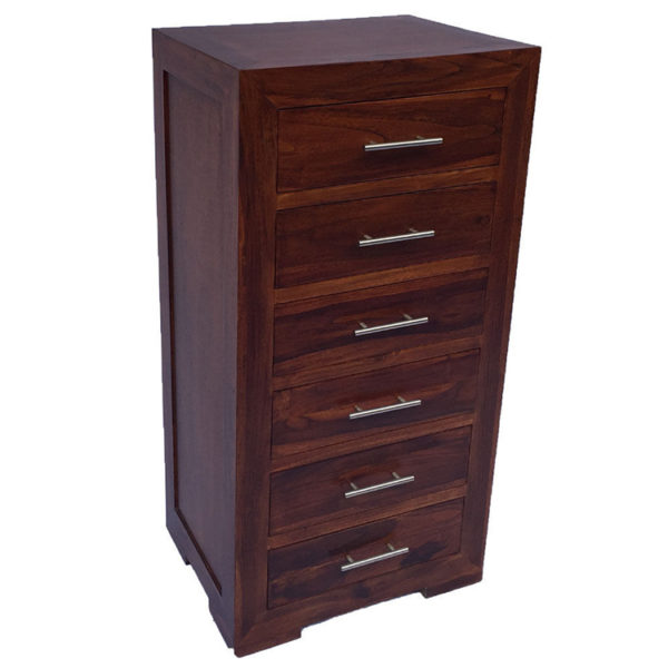 Solid Wood Bedroom Tallboy / Chest with 6 Large Drawers | Turendav