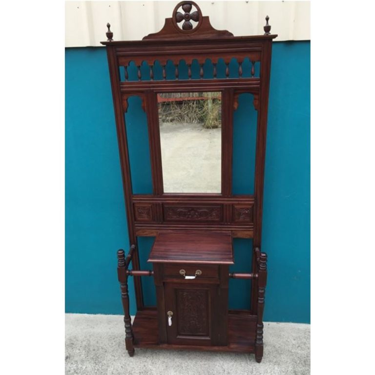 Solid Mahogany Wood Hall Stand With 2 Drawers | Turendav Australia ...