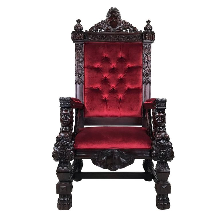 Large Carved Solid Mahogany Sphinx King/Throne Chair Antique | Turendav ...