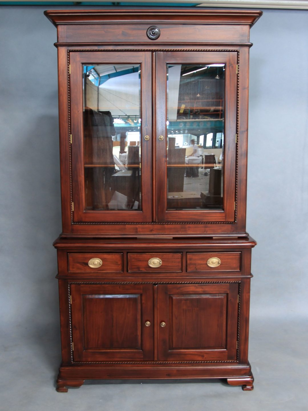 Mahogany Wood Display Cabinet With Cupboard And Drawers Turendav Australia Antique