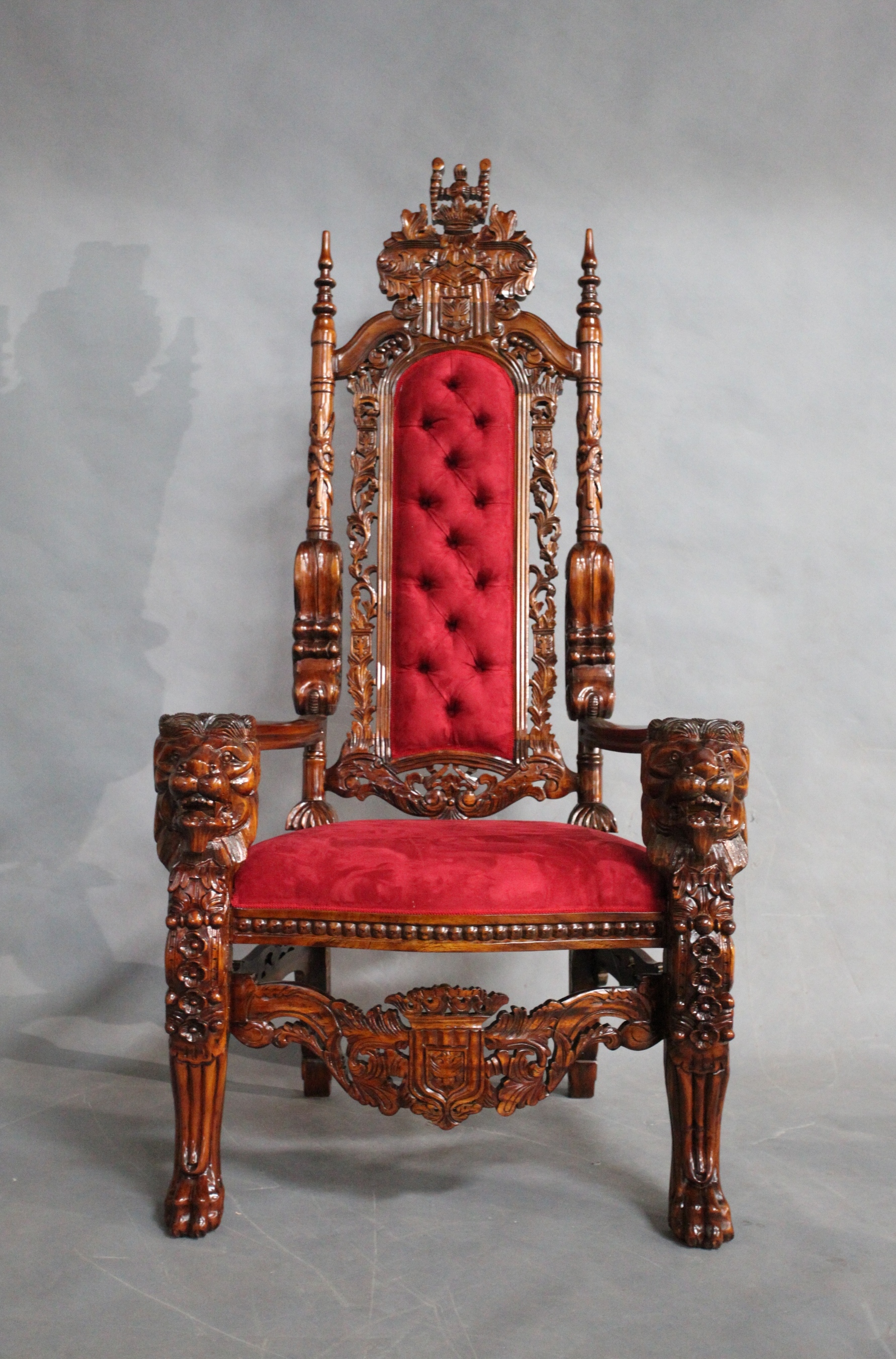 Natural Wood Antique French Style Throne Chair Ubicaciondepersonas 