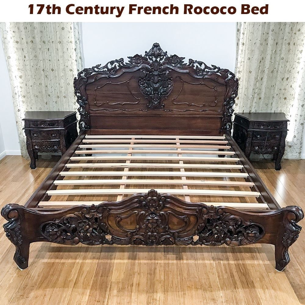 Antique Style Solid Mahogany Wood Rococo Queen Or King Size Bed Turendav Australia Antique